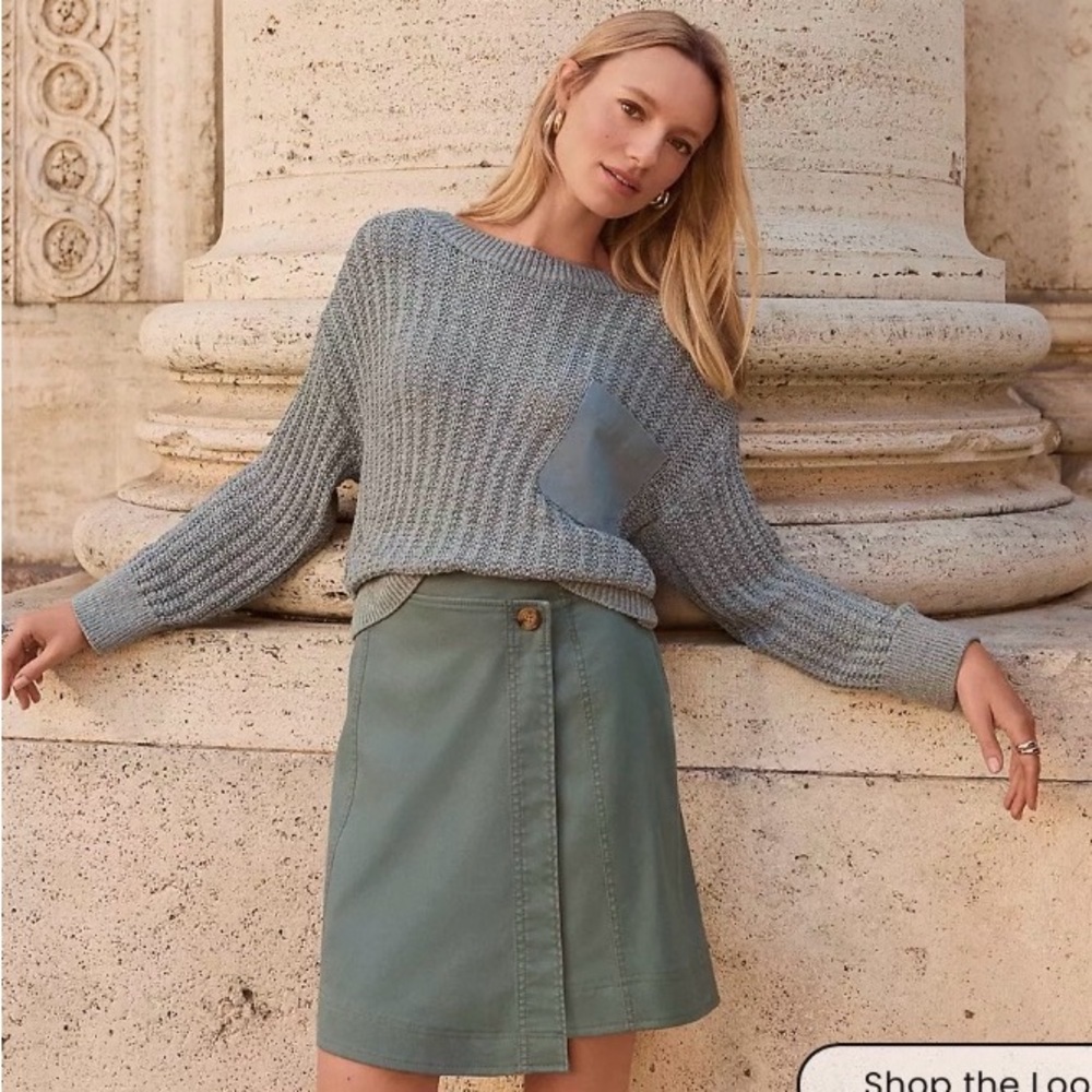 LOFT Mixed Media Pocket Sweater